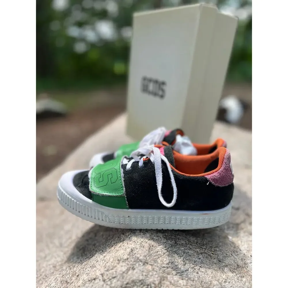 GCDS Shoes Multicolor Suede Low Top Lace Up Women Sneakers Retail $400